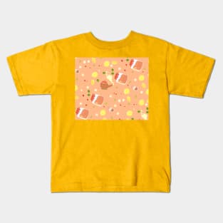 Brewing Kombucha Tea Pattern Kids T-Shirt